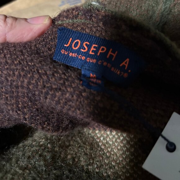 NWT Joseph A Plaid Hooded Cardigan Coat M - Picture 5 of 6